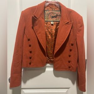 Vintage Burnt Orange Cashmere Wool Mondi Jacket Blazer EU 42 US 8